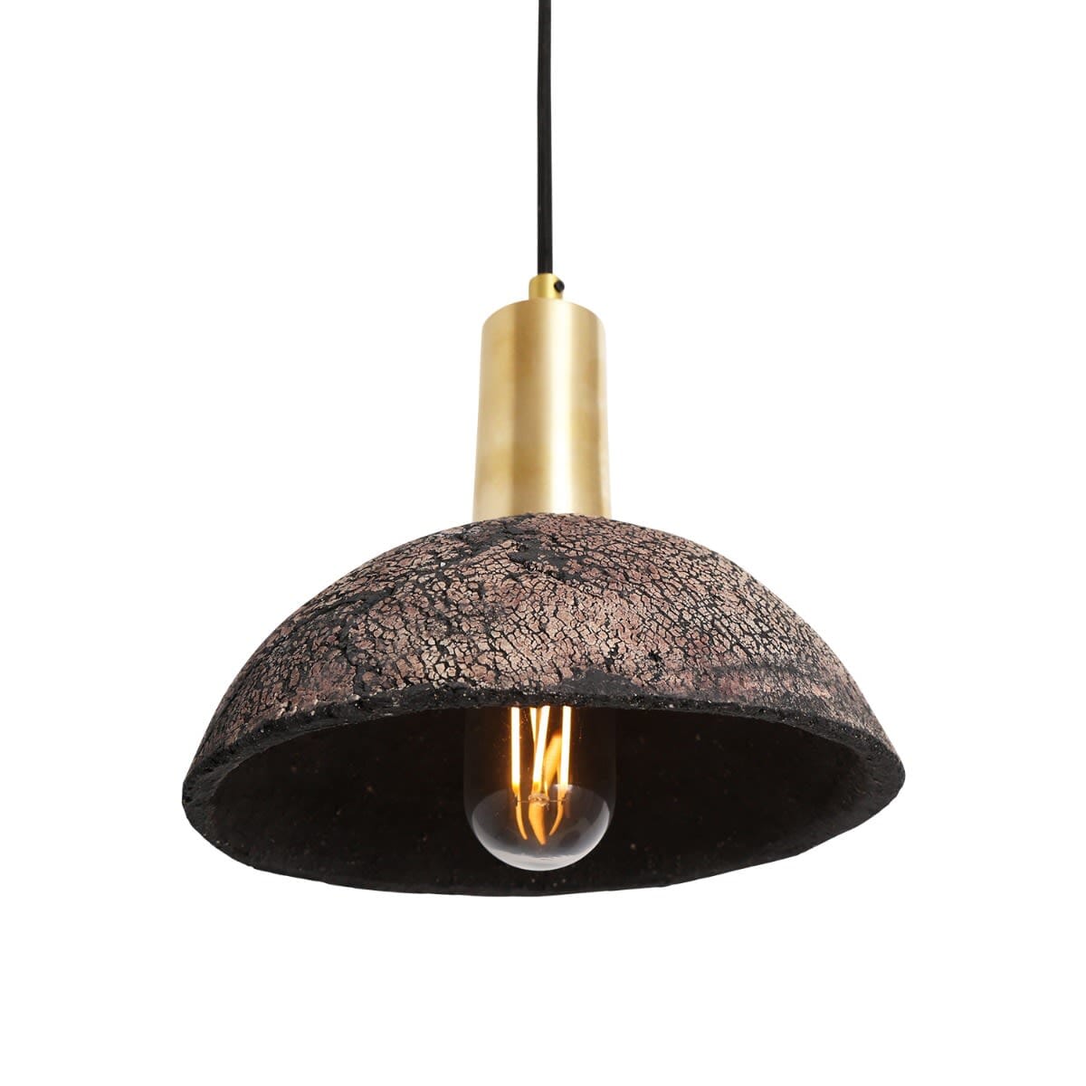 Natural Earthy Ceramic Pendant Light in Dark Clay