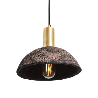 Natural Earthy Ceramic Pendant Light in Dark Clay