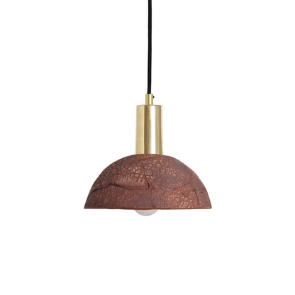 Natural Ceramic Hanging Lamp in Red Finish, 20cm - Lusomart