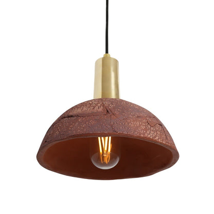 Natural Ceramic Hanging Lamp in Red Finish, 20cm