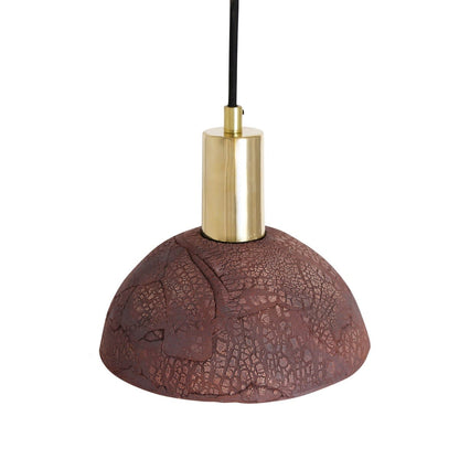 Natural Ceramic Hanging Lamp in Red Finish, 20cm