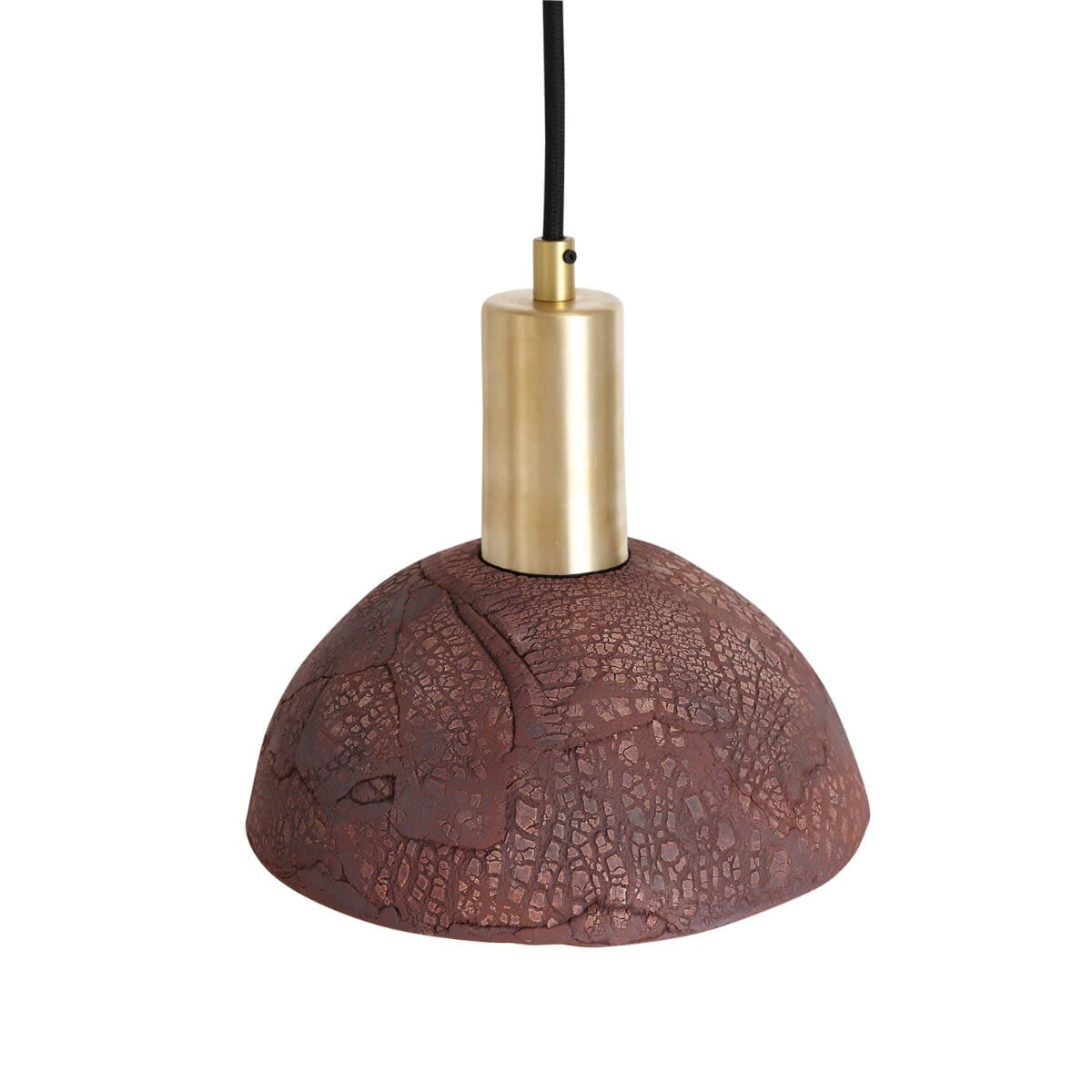 Natural Ceramic Hanging Lamp in Red Finish, 20cm
