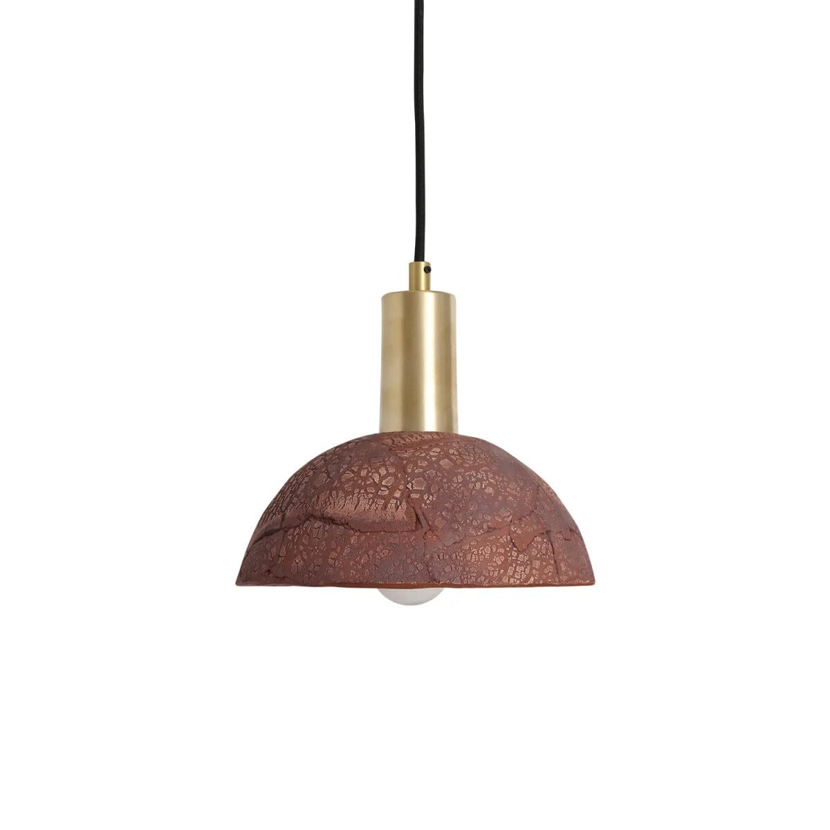 Natural Ceramic Hanging Lamp in Red Finish, 20cm