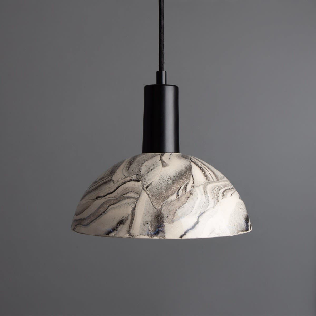 Marble Effect Ceramic Pendant Light 20cm - Lusomart