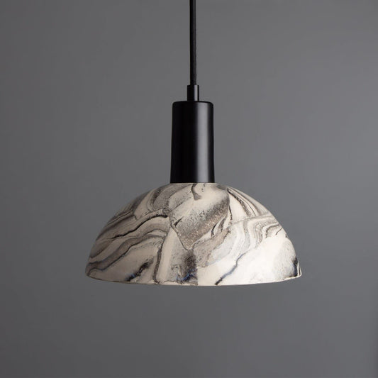 Marble Effect Ceramic Pendant Light 20cm - Lusomart