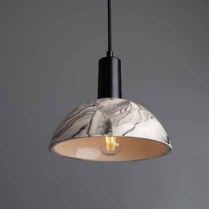 Marble Effect Ceramic Pendant Light 20cm