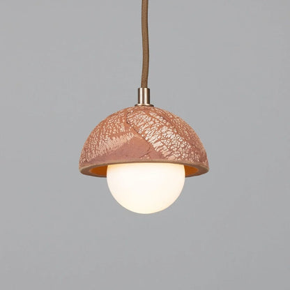 Mini Red Metal Dome Pendant Light 14cm