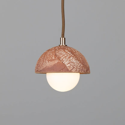 Mini Red Metal Dome Pendant Light 14cm