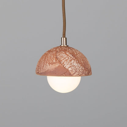 Mini Red Metal Dome Pendant Light 14cm