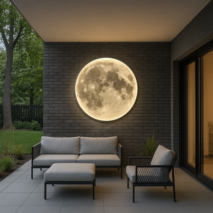 Moon Glow LED Wall Lamp with Textured Surface