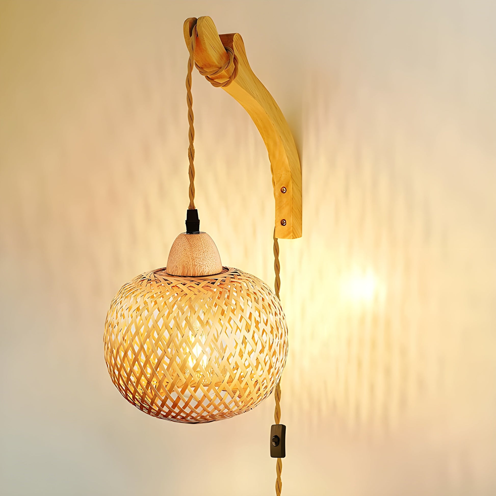 Natural Bamboo Pendant Light for Country Homes - Lusomart