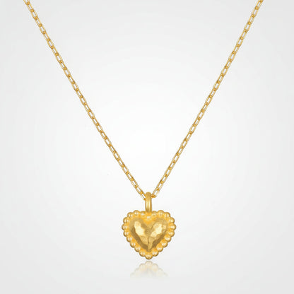 Simple Gold Heart Shaped Pendant Necklace - Lusomart