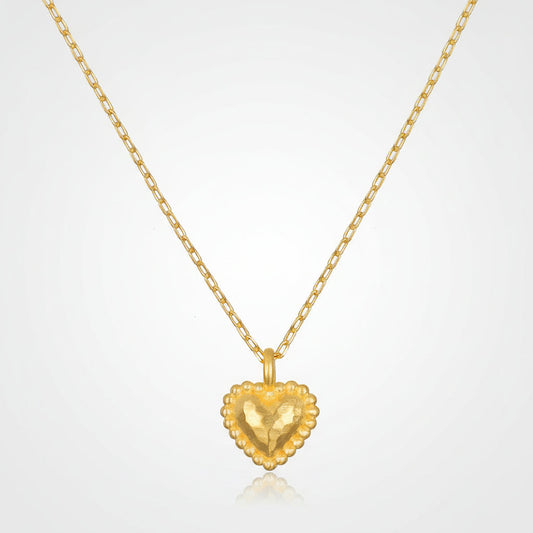 Simple Gold Heart Shaped Pendant Necklace - Lusomart