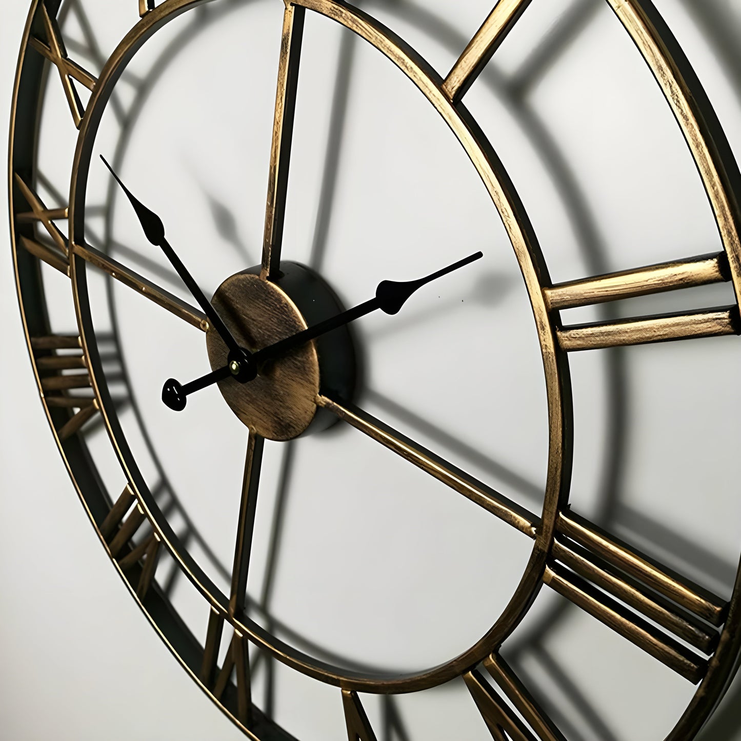 Vintage Metal Wall Clock Quiet Classic Style