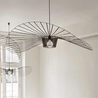 Elegant Metal and Linen Pendant Light Fixture