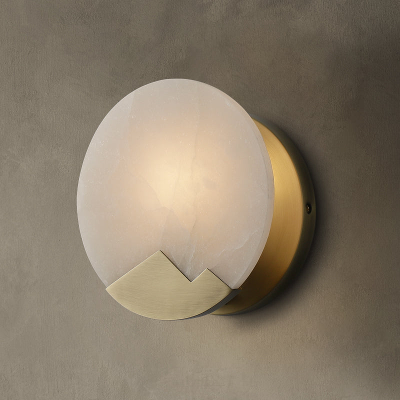 Modern Marble LED Wall Lamp With Gold Trim
