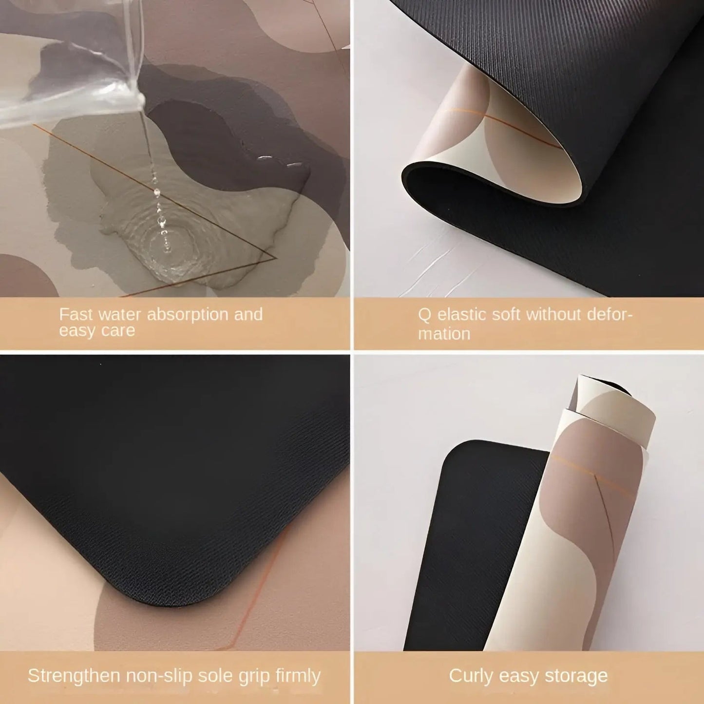 Waterproof Anti-Slip Kitchen Rug, Soft and Absorbent Mat