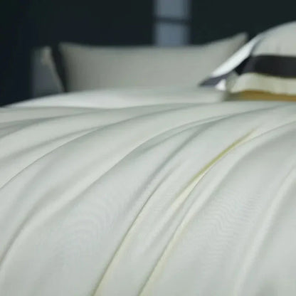 Luxurious Egyptian Cotton Duvet Cover Set with Classic Trim