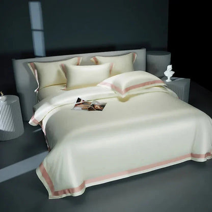 Luxurious Egyptian Cotton Duvet Cover Set with Classic Trim