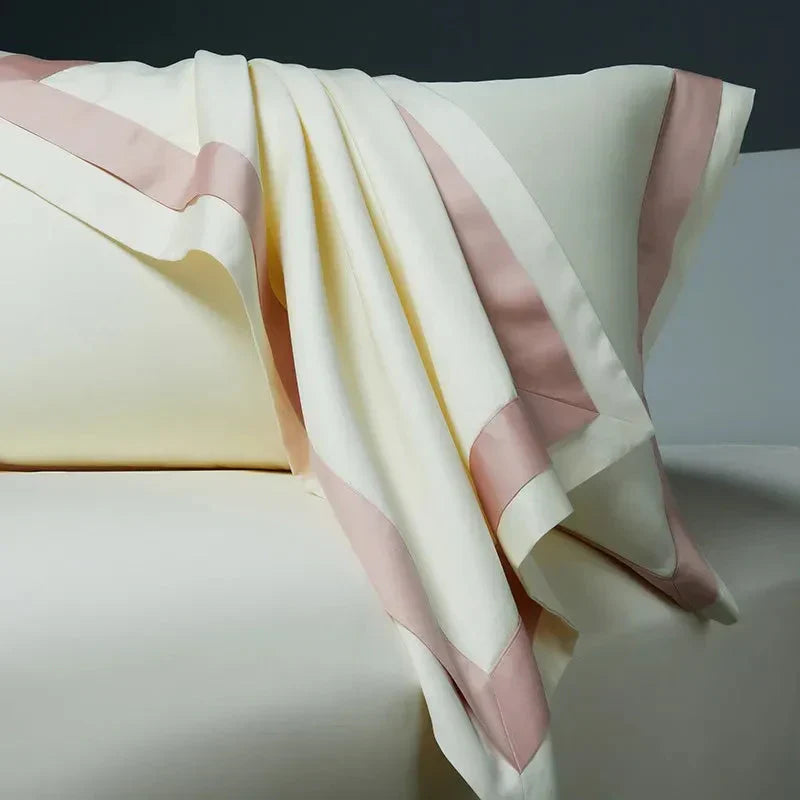 Luxurious Egyptian Cotton Duvet Cover Set with Classic Trim