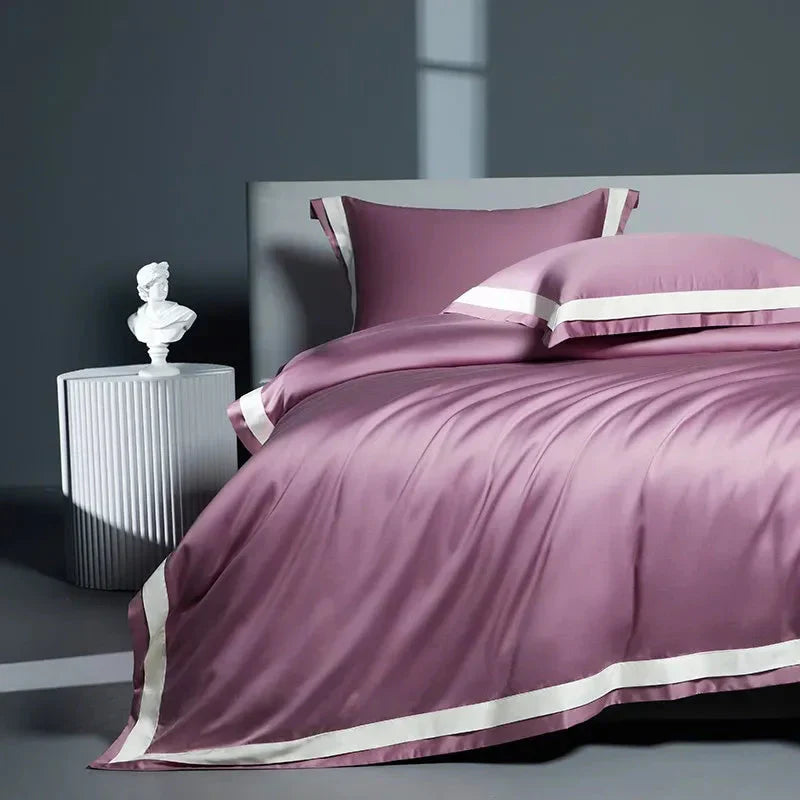 Luxurious Egyptian Cotton Duvet Cover Set with Classic Trim