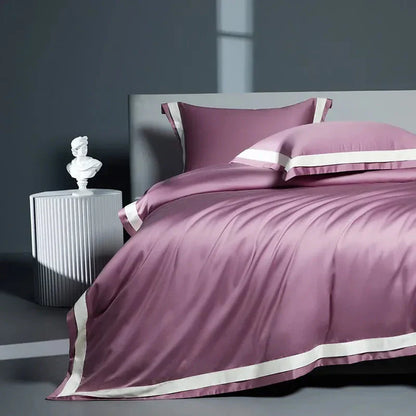 Luxurious Egyptian Cotton Duvet Cover Set with Classic Trim