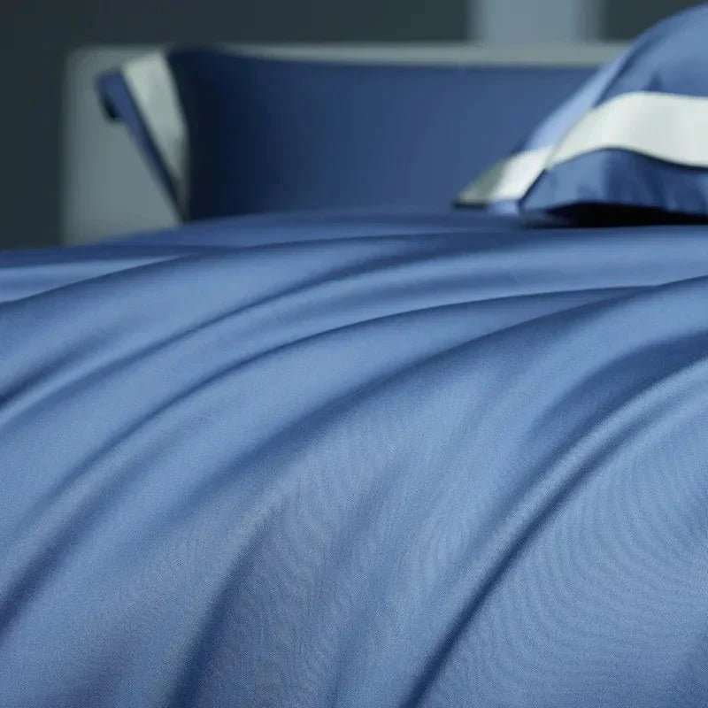 Luxurious Egyptian Cotton Duvet Cover Set with Classic Trim