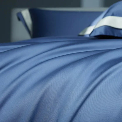 Luxurious Egyptian Cotton Duvet Cover Set with Classic Trim