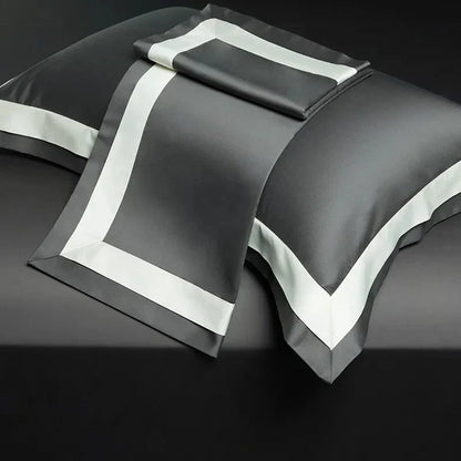 Luxurious Egyptian Cotton Duvet Cover Set with Classic Trim
