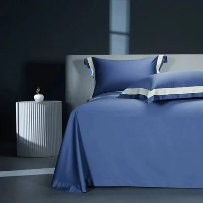 Luxurious Egyptian Cotton Duvet Cover Set with Classic Trim