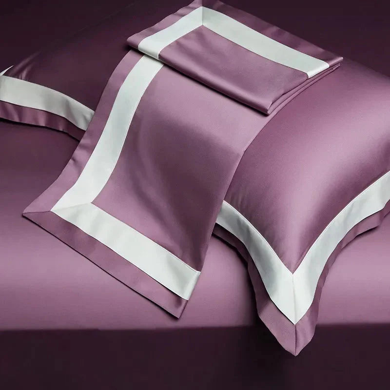 Luxurious Egyptian Cotton Duvet Cover Set with Classic Trim