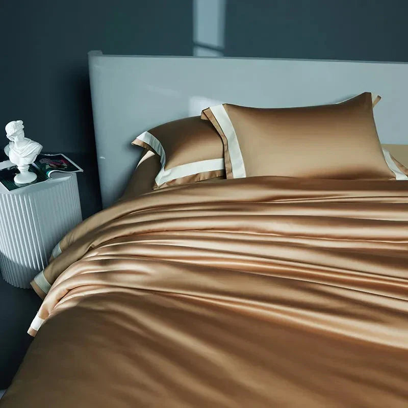Luxurious Egyptian Cotton Duvet Cover Set with Classic Trim