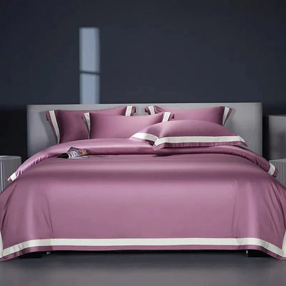 Luxurious Egyptian Cotton Duvet Cover Set with Classic Trim