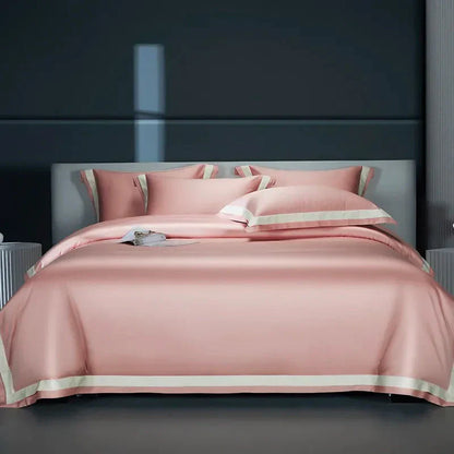 Luxurious Egyptian Cotton Duvet Cover Set with Classic Trim