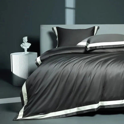 Luxurious Egyptian Cotton Duvet Cover Set with Classic Trim
