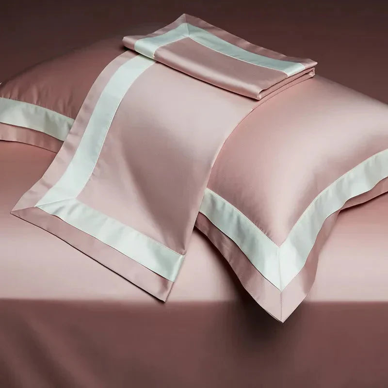 Luxurious Egyptian Cotton Duvet Cover Set with Classic Trim