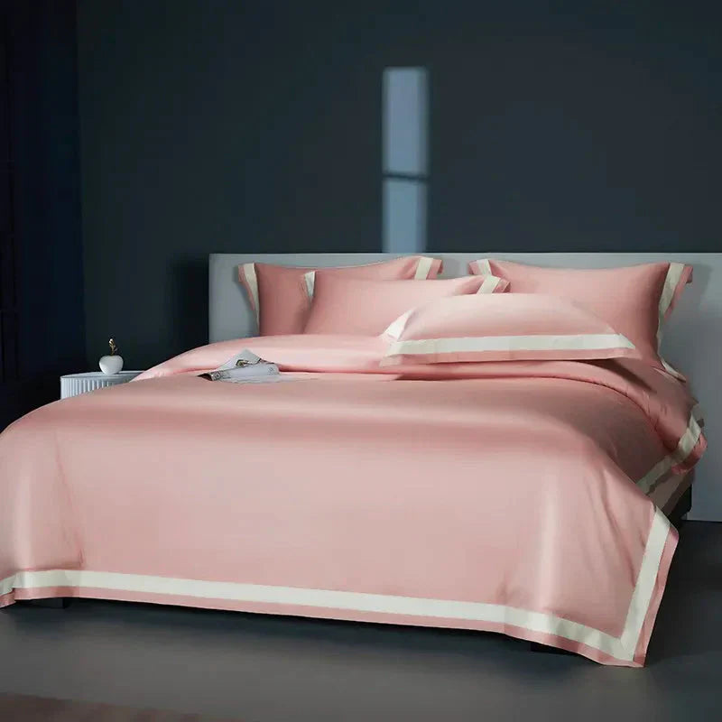 Luxurious Egyptian Cotton Duvet Cover Set with Classic Trim