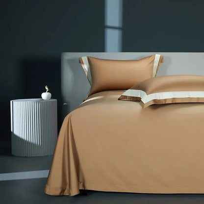 Luxurious Egyptian Cotton Duvet Cover Set with Classic Trim