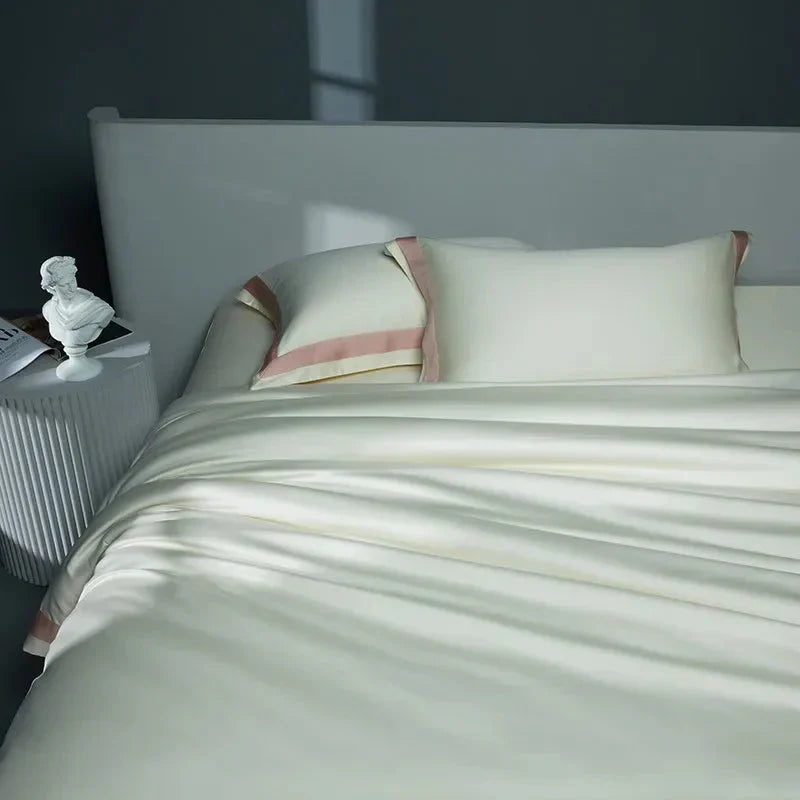 Luxurious Egyptian Cotton Duvet Cover Set with Classic Trim