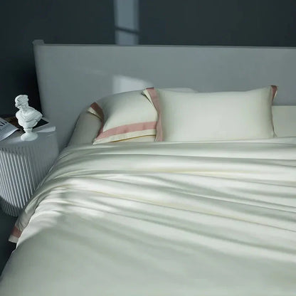 Luxurious Egyptian Cotton Duvet Cover Set with Classic Trim