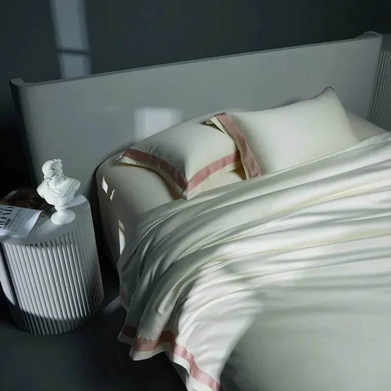 Luxurious Egyptian Cotton Duvet Cover Set with Classic Trim