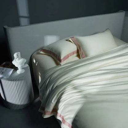 Luxurious Egyptian Cotton Duvet Cover Set with Classic Trim