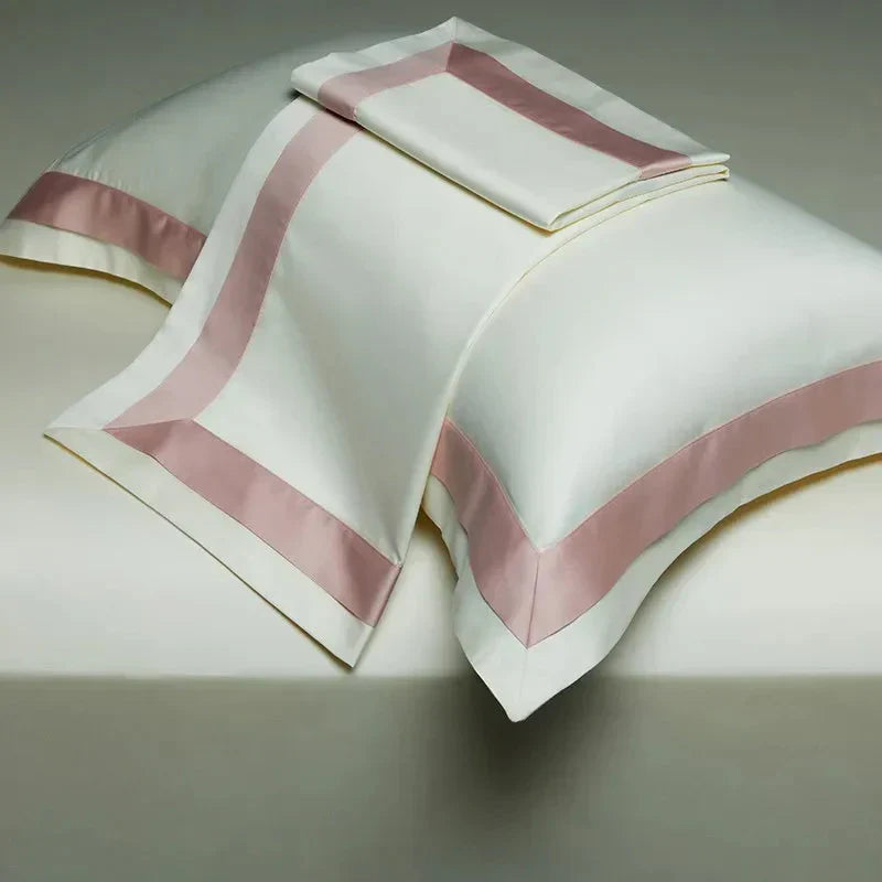 Luxurious Egyptian Cotton Duvet Cover Set with Classic Trim