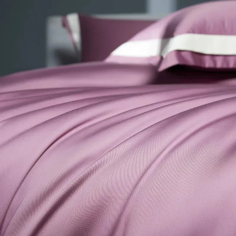 Luxurious Egyptian Cotton Duvet Cover Set with Classic Trim