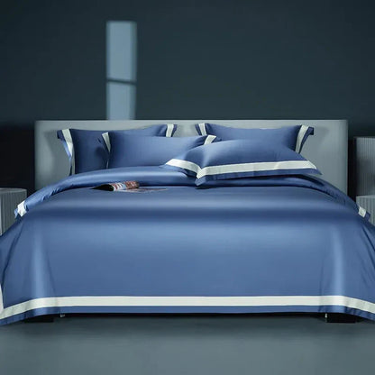 Luxurious Egyptian Cotton Duvet Cover Set with Classic Trim