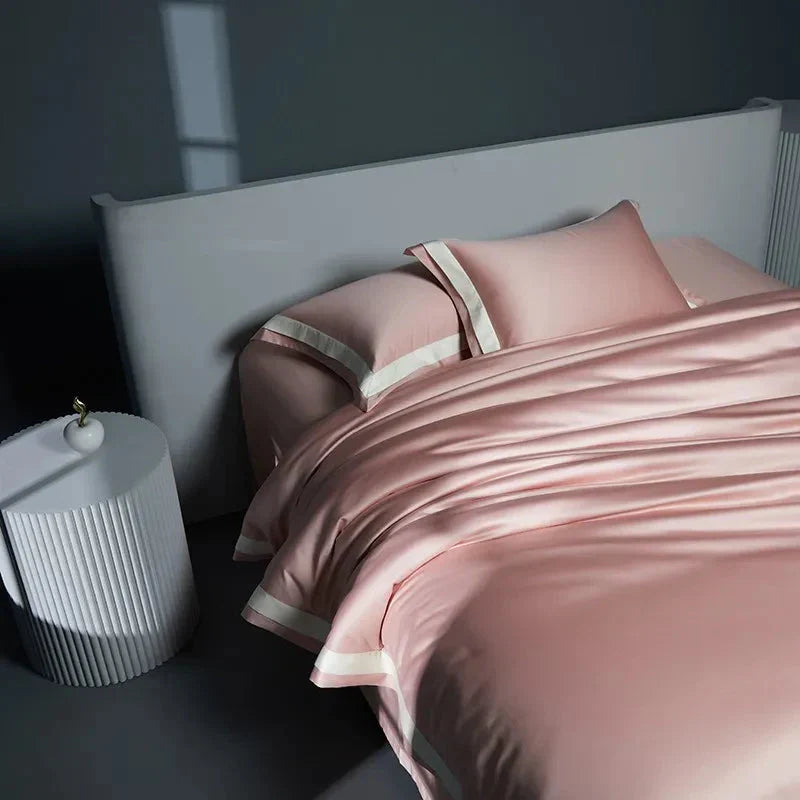 Luxurious Egyptian Cotton Duvet Cover Set with Classic Trim