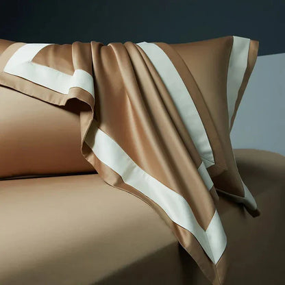 Luxurious Egyptian Cotton Duvet Cover Set with Classic Trim