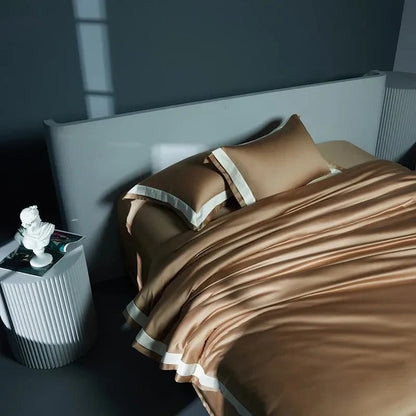 Luxurious Egyptian Cotton Duvet Cover Set with Classic Trim