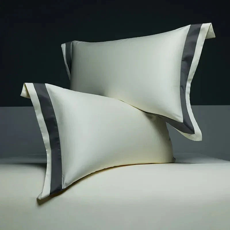 Luxurious Egyptian Cotton Duvet Cover Set with Classic Trim