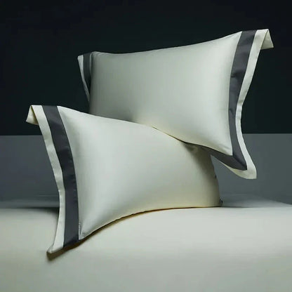 Luxurious Egyptian Cotton Duvet Cover Set with Classic Trim